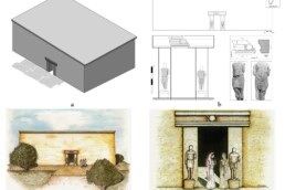 Ricostruzioni del luogo di culto fenicio di Kharayeb (in alto M. Arizza; in basso Giuseppe Carzedda) | © CNR ISPC