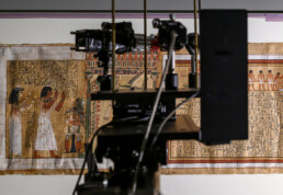 Analisi Raman in-situ con strumentazione portatile avanzata per effettuare misure ad elevata risoluzione laterale e spaziale. © Nicola Dell’Aquila, Museo Egizio