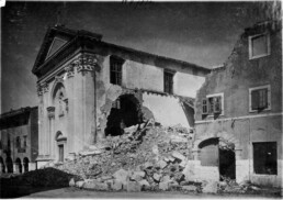 Foto storica del Duomo di Monfalcone tratta dal carteggio di guerra (1915-1919) del Fondo Corrado Ricci | © Biblioteca Classense di Ravenna