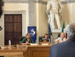 Da sinistra: Costanza Miliani, direttrice CNR ISPC, Francesca Ghedini, Università di Padova e Carolina Botti, Senior Project Manager di Ales SpA alla presentazione del progetto e-Archeo, 6 giugno 2022 | Roma