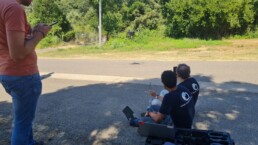 Il team dell'AirLab CNR ISPC durante la fase di testing della strumentazione: LiDAR su drone | © AirLab CNR ISPC