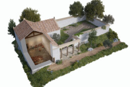 Virtual reconstruction and interpretation of the the so-called mosaic floor temple