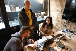 Parte del team multidisciplinare durante la campagna di indagini analitiche svolta presso il Museo Archeologico di Castro | © CNR ISPC