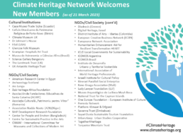 The new member list - Climate Heritage Network