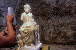 Terracina, Foro Emiliano: attività di rilievo della statua di Serapide con SLS DxO | CNR ISPC