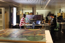 Team di ricerca CNR ISPC e CNR SCITEC della piattaforma MOLAB durante indagini scientifiche sul dipinto intitolato “Old Man in Warnemunde” (1907, MM.M491) di Edvard Munch al Munch Museum di Oslo, Norvegia - attività di accesso transnazionale 2021 | © E-RIHS