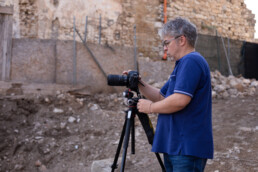 Augusto Palombini, ricercatore CNR ISPC, in attività di acquisizione fotografica nel Foro Emiliano | © CNR ISPC