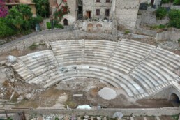 Volo drone sulla cavea del Teatro Romano - pilota Daniele Ferdani, ricercatore CNR ISPC | © CNR ISPC