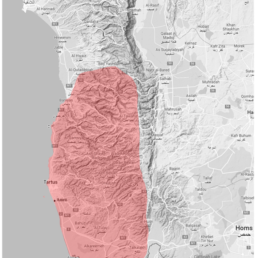 Mappa della regione di Tartus con evidenziazione dell’area di intervento del progetto | ©MAPDAM Project