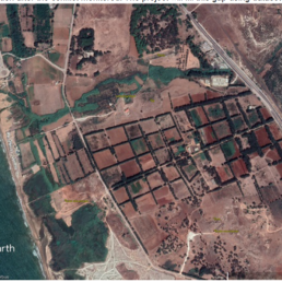Foto satellitare della regione a sud di Tartus con il sito archeologico di Amrit | © GoogleEarth
