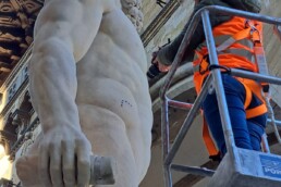 Campagna diagnostica per la verifica dello stato di conservazione delle sculture del bacino del bacino del Nettuno e del bacino dell'Isola presso il Giardino di Boboli. Committente: Galleria degli Uffizi | © CNR ISPC