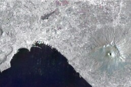 SAR image from the Sentinel 1 satellite of the Gulf of Naples, Campania, Italy. Contains modified Copernicus Sentinel data 2018. | © Processed by Nicodemo Abate, CNR ISPC