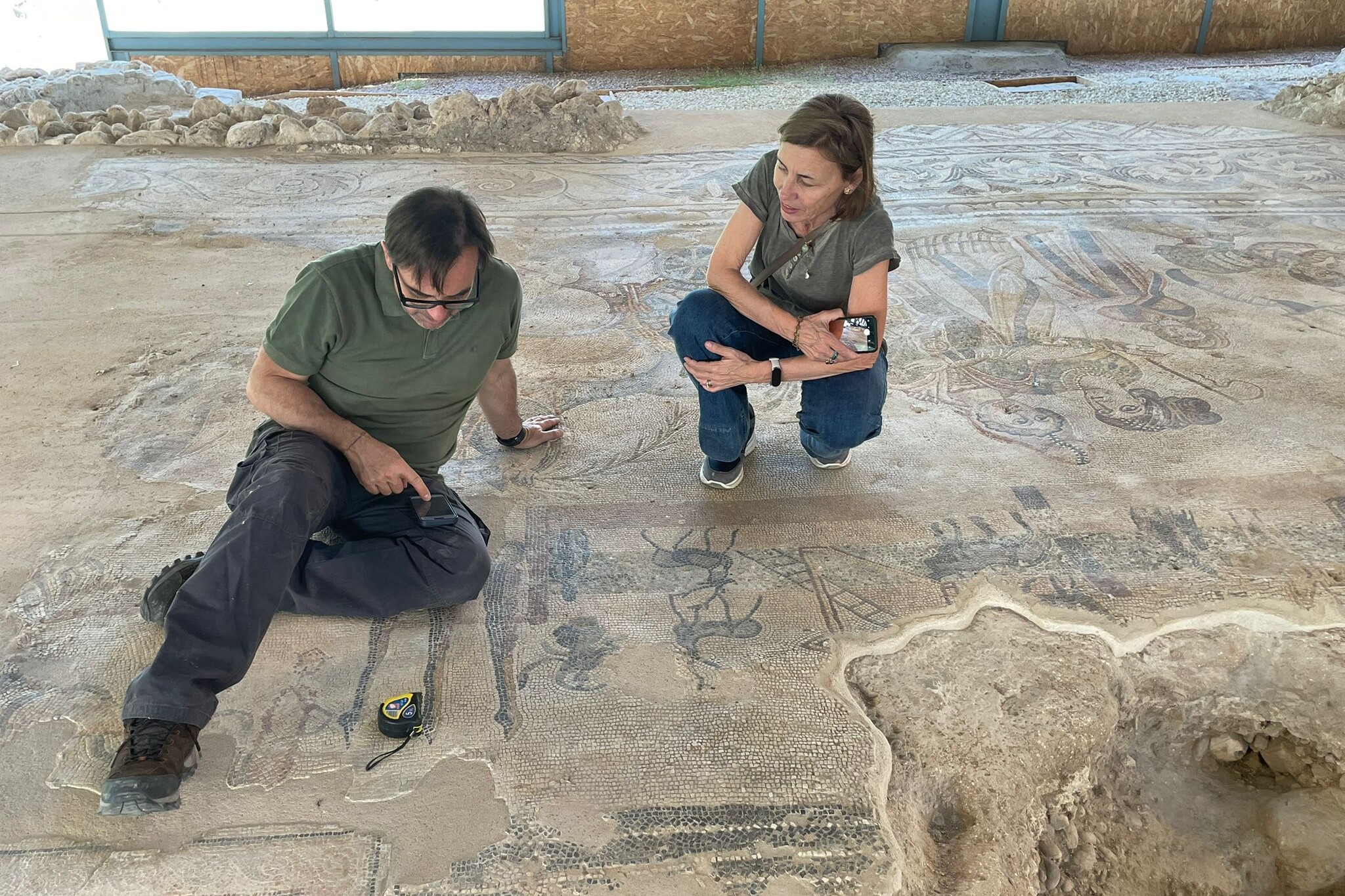Villa romana di Noheda (Cuenca), sala triabsidata: attività di studio maggio 2025 | © CNR ISPC